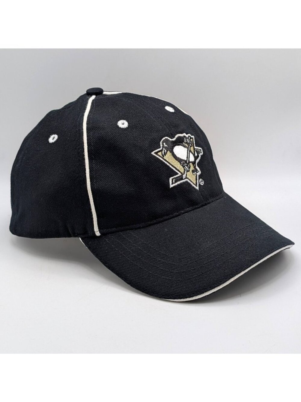 Pittsburgh Penguins NHL Hockey Hat Cap Strap Back Adult OSFM Black Pro Sports